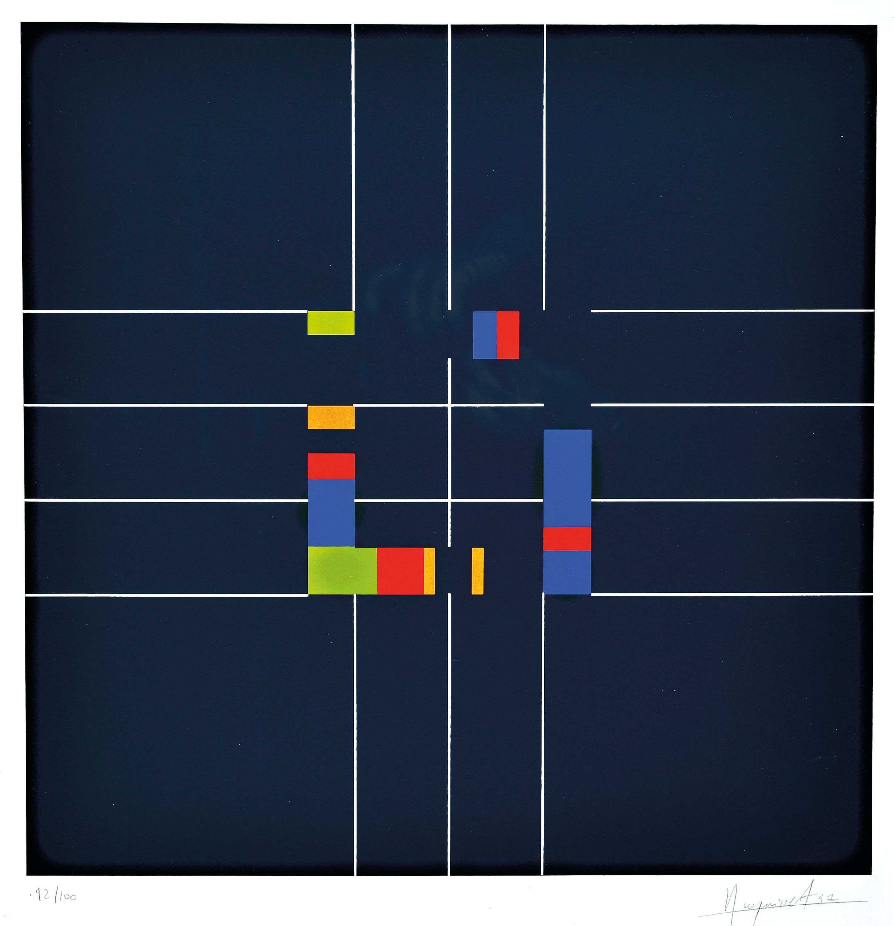 Image 27035440 - Jean-Pierre Husquinet, geb. 1957 Ougree, Farbsiebdruck, ohne Titel, 1997, Ed. 92/100, ...