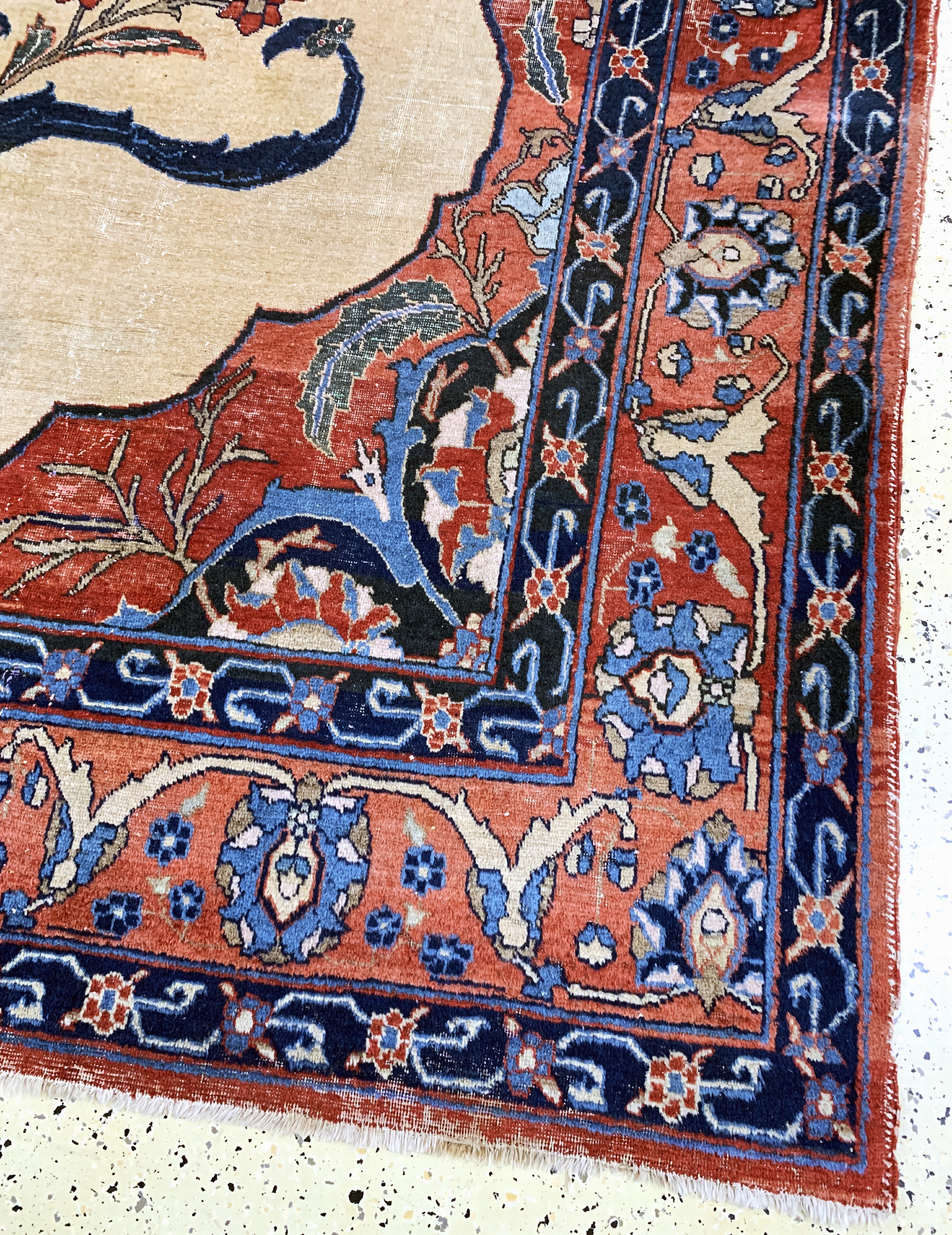 Detail a: Antiker Täbriz, Persien, um 1900, Wolle aufBaumwolle, ca. 390 x 280 cm, EHZ: 4