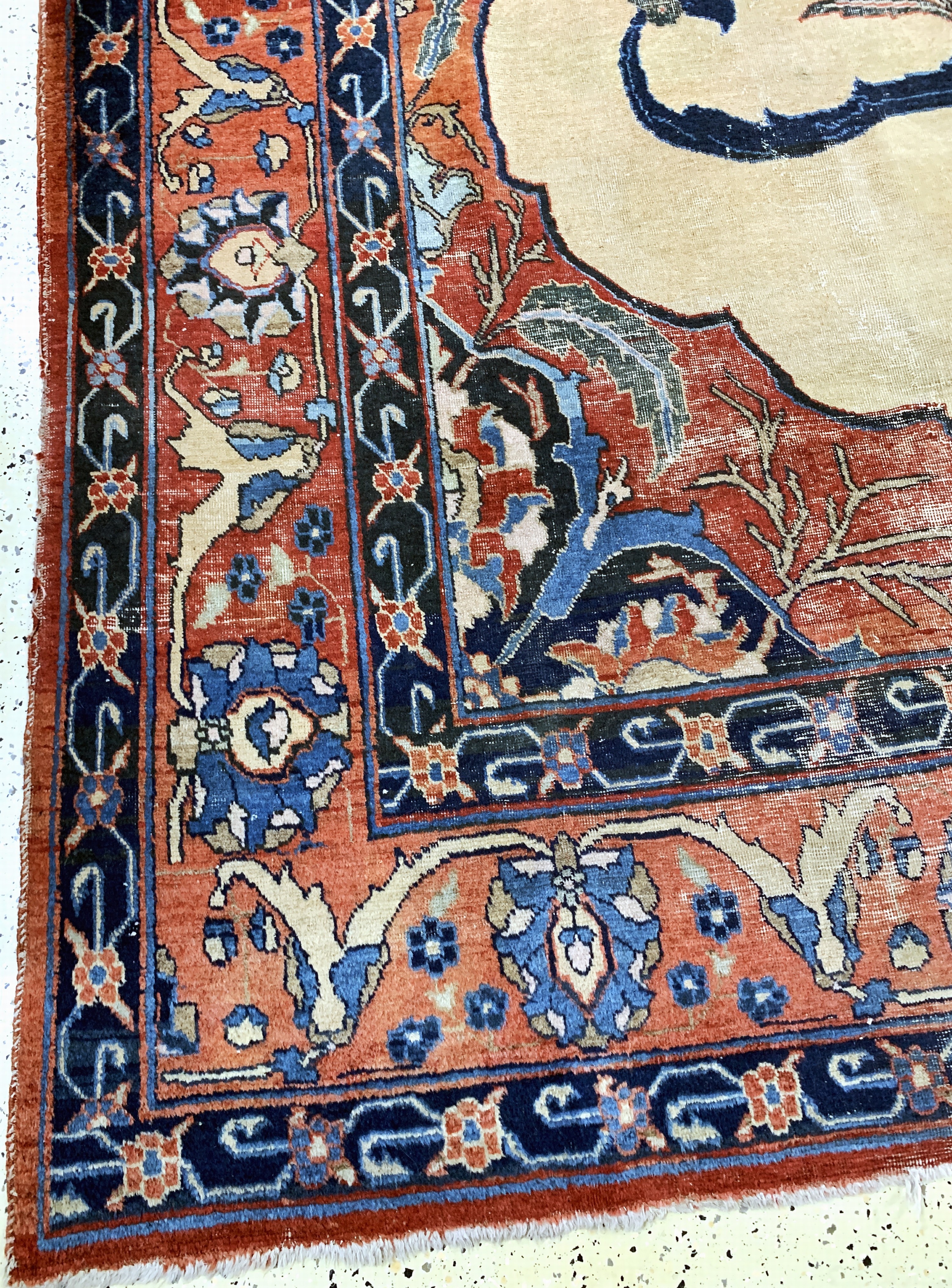 Detail b: Antiker Täbriz, Persien, um 1900, Wolle aufBaumwolle, ca. 390 x 280 cm, EHZ: 4