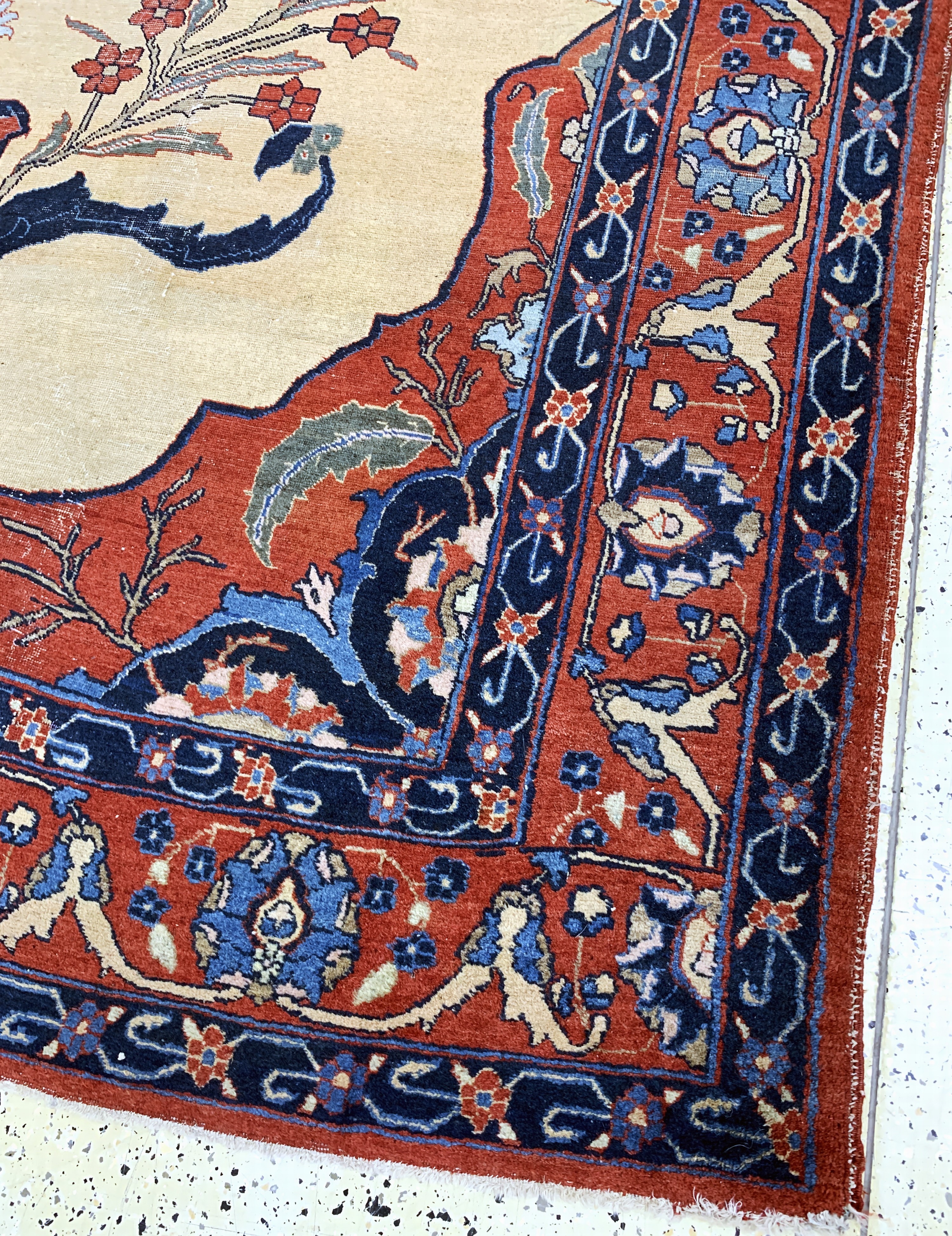 Detail e: Antiker Täbriz, Persien, um 1900, Wolle aufBaumwolle, ca. 390 x 280 cm, EHZ: 4