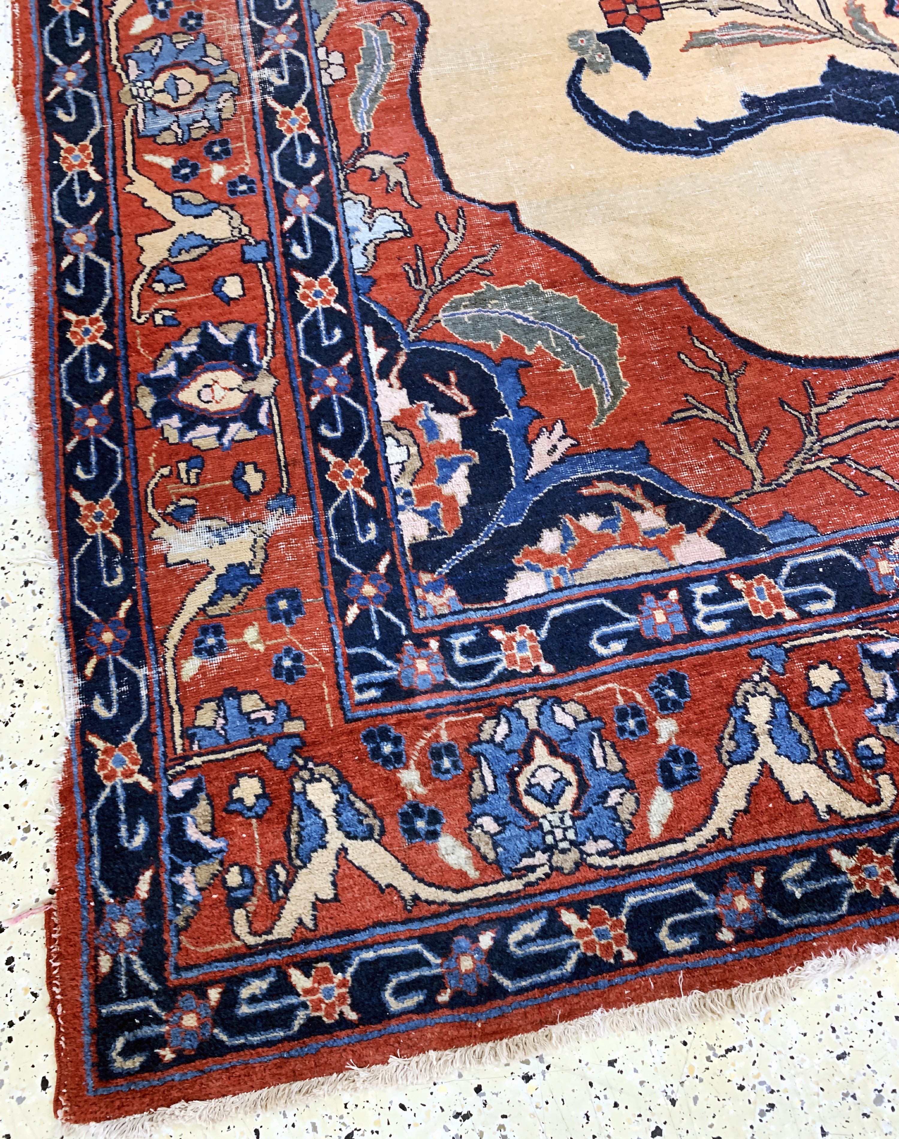 Detail g: Antiker Täbriz, Persien, um 1900, Wolle aufBaumwolle, ca. 390 x 280 cm, EHZ: 4