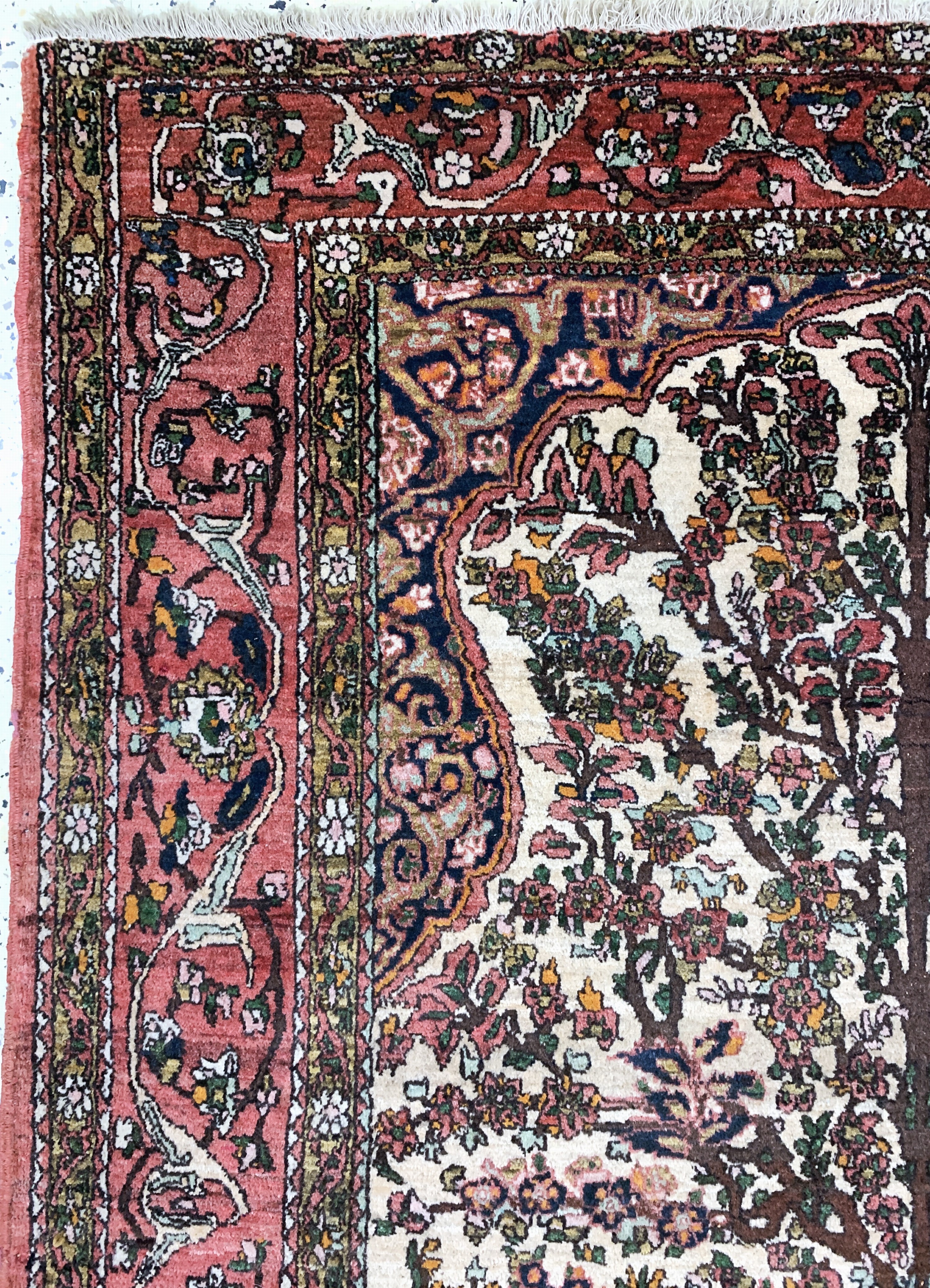 Detail c: Antiker Bachtiar, Persien, um 1900, Wolle auf Baumwolle, ca. 200 x 147 cm, EHZ: 2-3