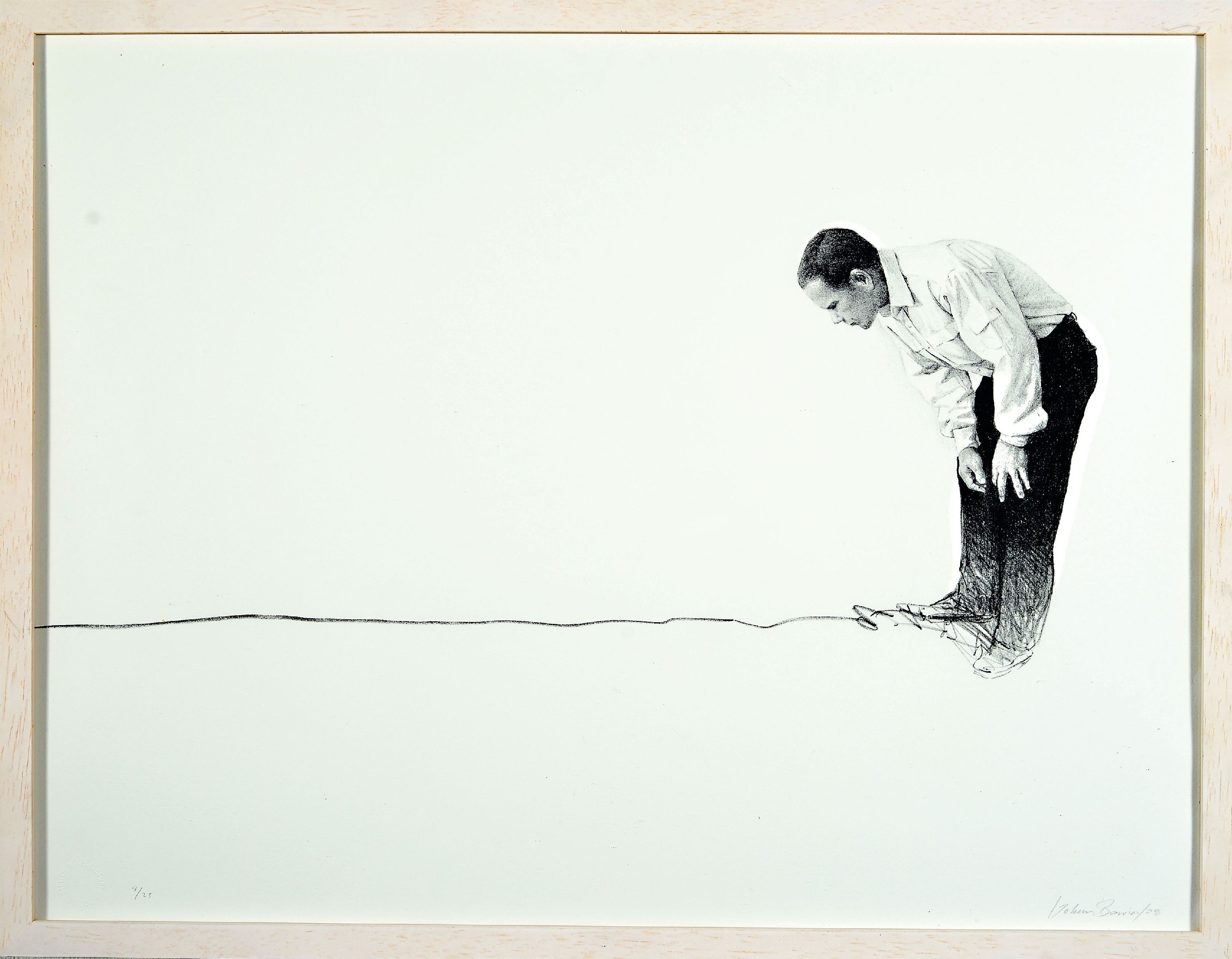 Detail k: Johan Barrios, geb. 1982, Lithographie, Ed. 9/25, Blindstempel Atelier Wolfensberger, signiert und datiert 2008, 50x65 cm, unter Glas gerahmt 53x68 cm