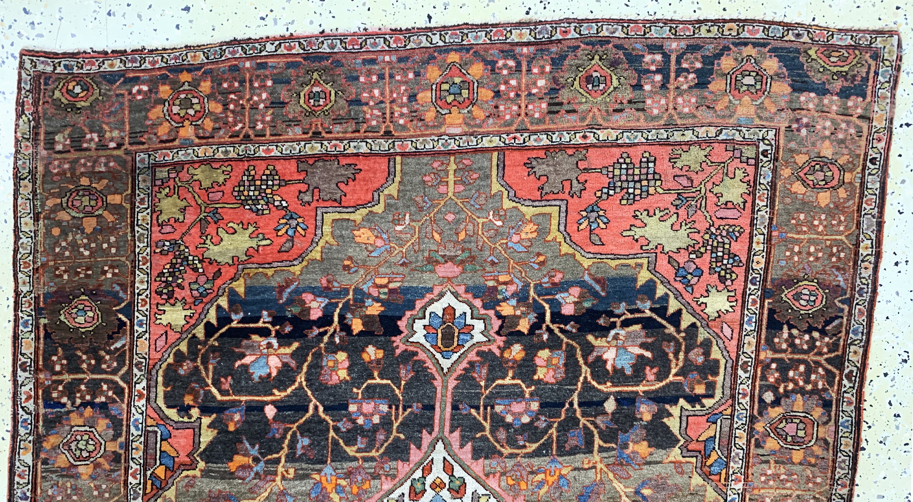 Detail a: Antiker Farahan, Persien, 19.Jhd, Wolle aufBaumwolle, ca. 193 x 130 cm, EHZ: 2-3