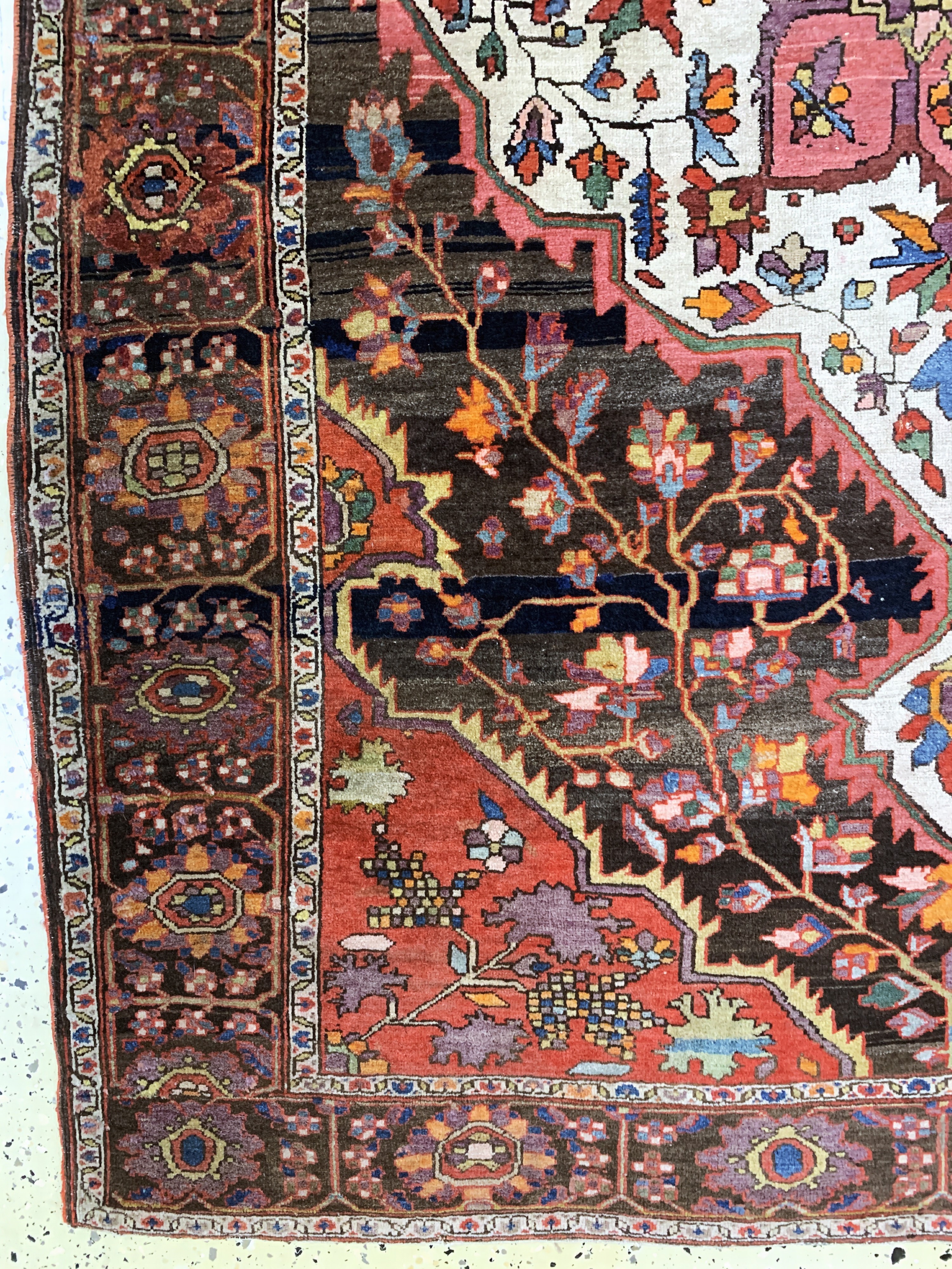 Detail c: Antiker Farahan, Persien, 19.Jhd, Wolle aufBaumwolle, ca. 193 x 130 cm, EHZ: 2-3