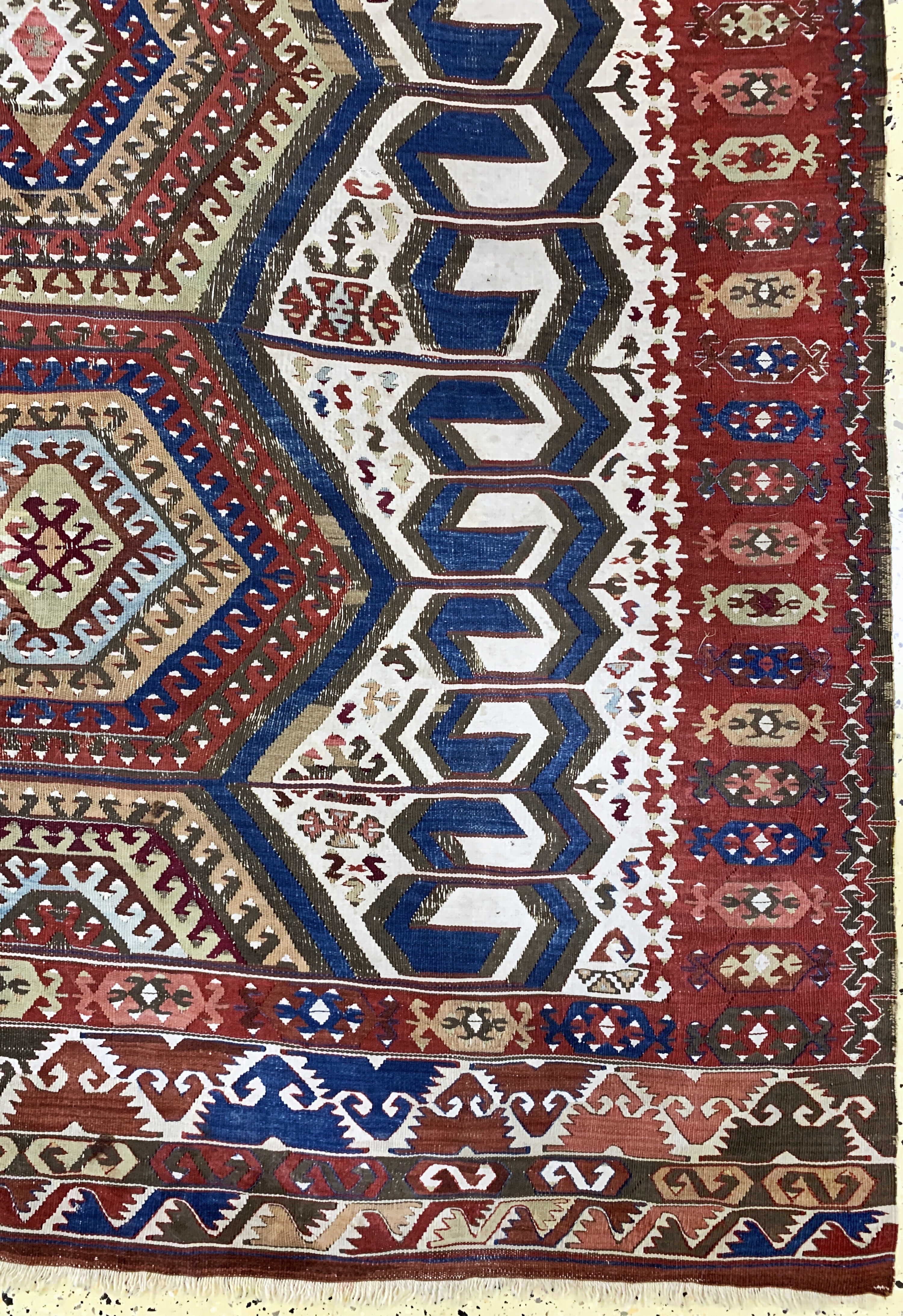 Detail a: Antiker Konya Kelim, Türkei, 19.Jhd, Wolle auf Wolle, ca. 420 x 165 cm, EHZ: 3