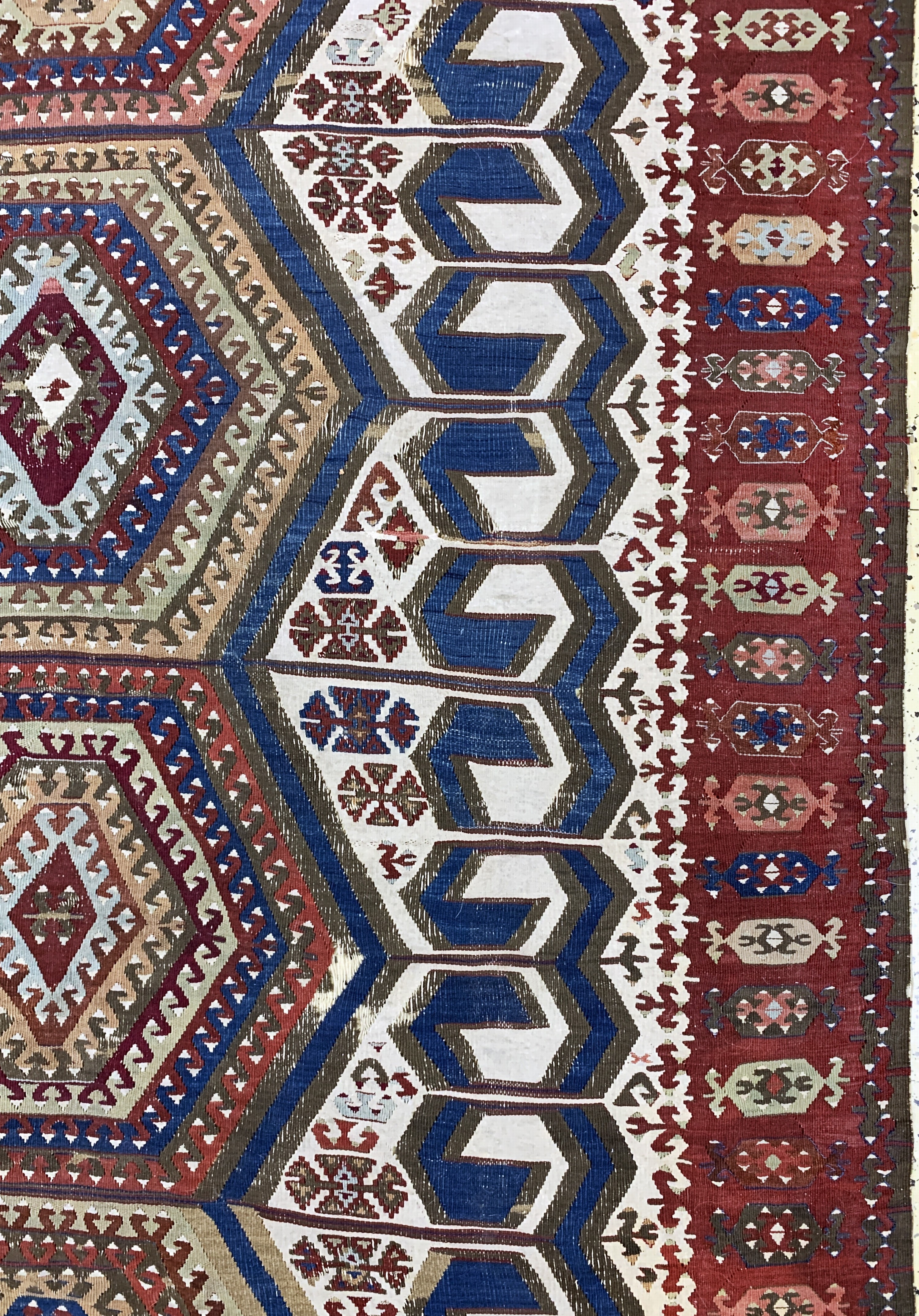 Detail d: Antiker Konya Kelim, Türkei, 19.Jhd, Wolle auf Wolle, ca. 420 x 165 cm, EHZ: 3