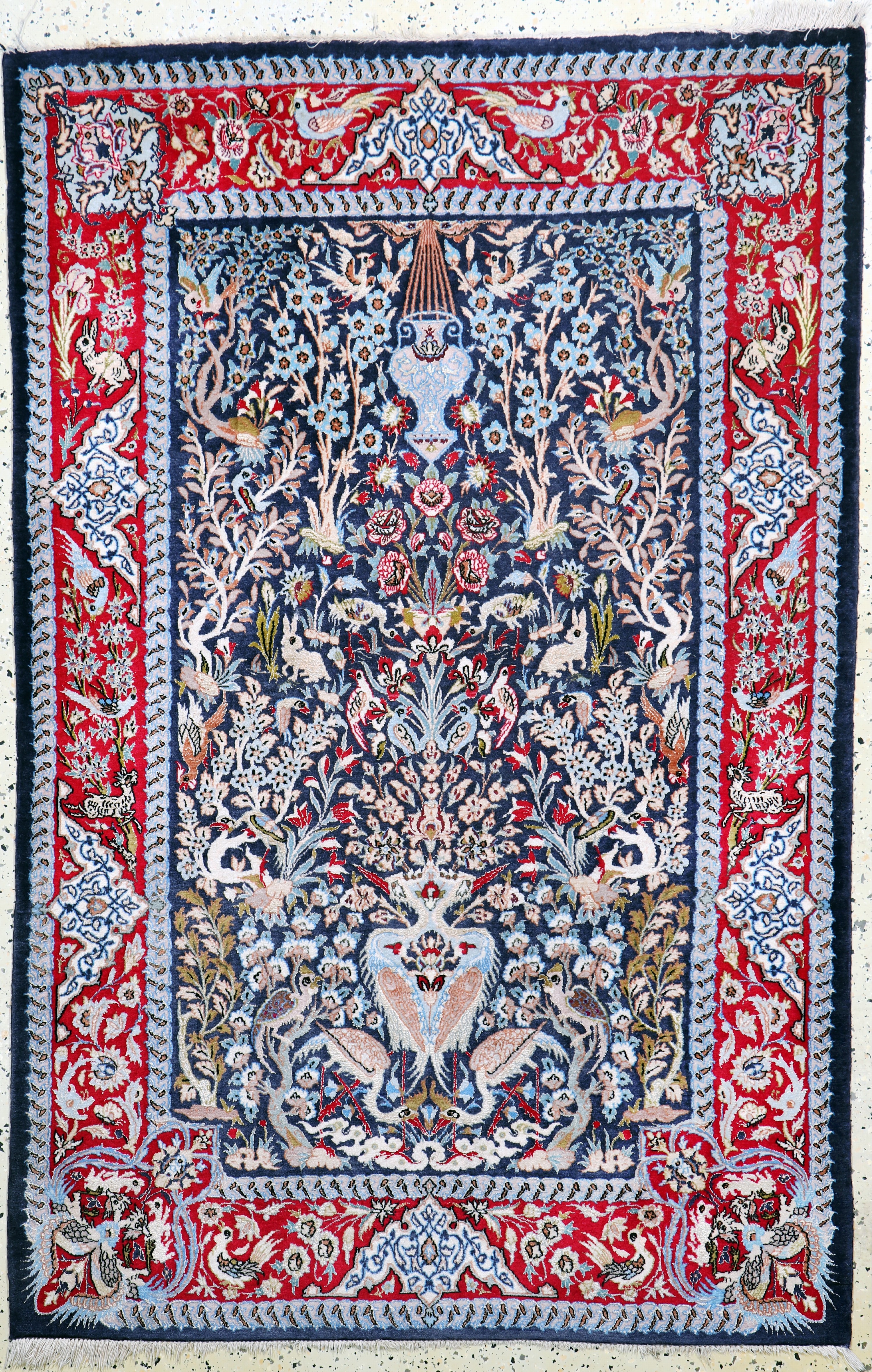 Image 27035460 - Esfahan fein, Persien, Mitte 20.Jhd, Korkwolle mit und auf Seide, ca. 170 x 110 cm,ca. ...