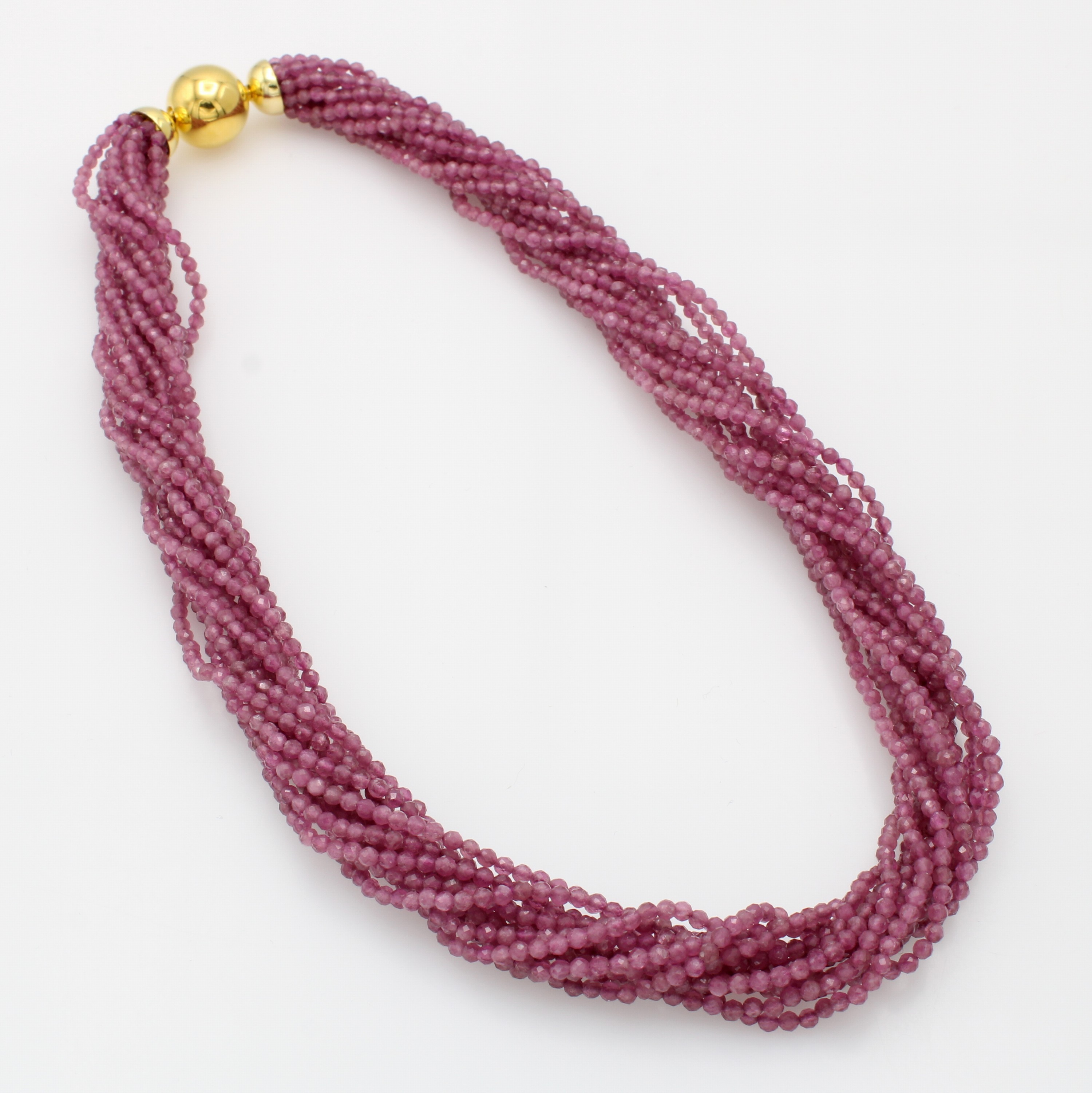 Image 27035461 - 13-reihiges Turmalincollier mit Kugelwechsel- schließe, Endkappen u. Wechselschl. 925er ...