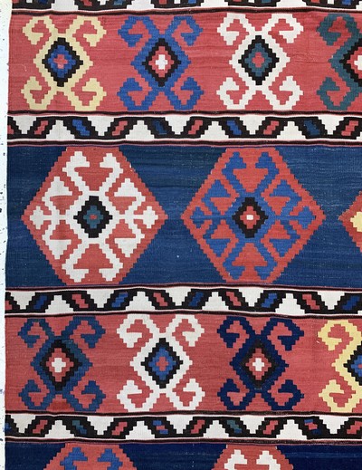 27035439c - Antiker Schirwan Kelim, Kaukasus, 19.Jhd, Wolle auf Wolle, ca. 275 x 210 cm, EHZ: 2 ...