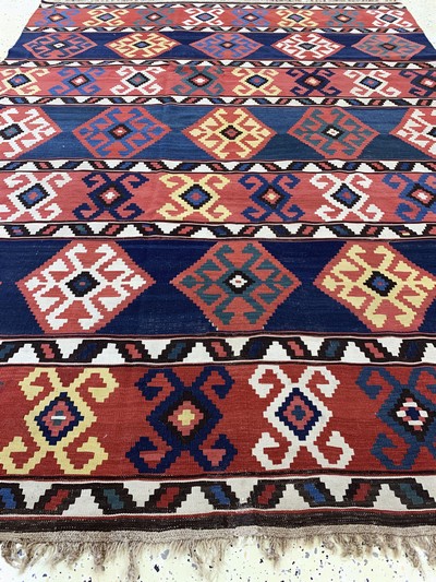 27035439g - Antiker Schirwan Kelim, Kaukasus, 19.Jhd, Wolle auf Wolle, ca. 275 x 210 cm, EHZ: 2 ...