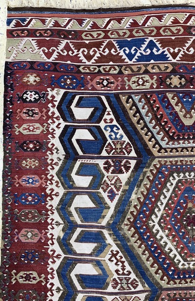 27035452e - Antiker Konya Kelim, Türkei, 19.Jhd, Wolle auf Wolle, ca. 420 x 165 cm, EHZ: 3 ...