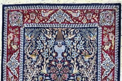 27035460a - Esfahan fein, Persien, Mitte 20.Jhd, Korkwolle mit und auf Seide, ca. 170 x 110 cm,ca. ...