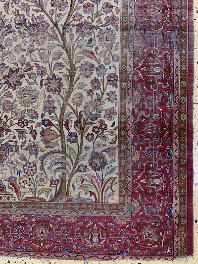 27035463b - Antiker Seiden Keschan, Persien, 19.Jhd, reine Naturseide, ca. 196 x 133 cm, EHZ: 4, ...