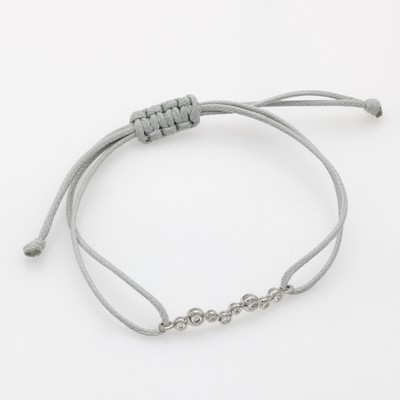 27035475a - Stoffarmband mit Brillanten, WG 750/000, hellgrauer Stoff, Mittelteil bes. m. 8 Brill. ...