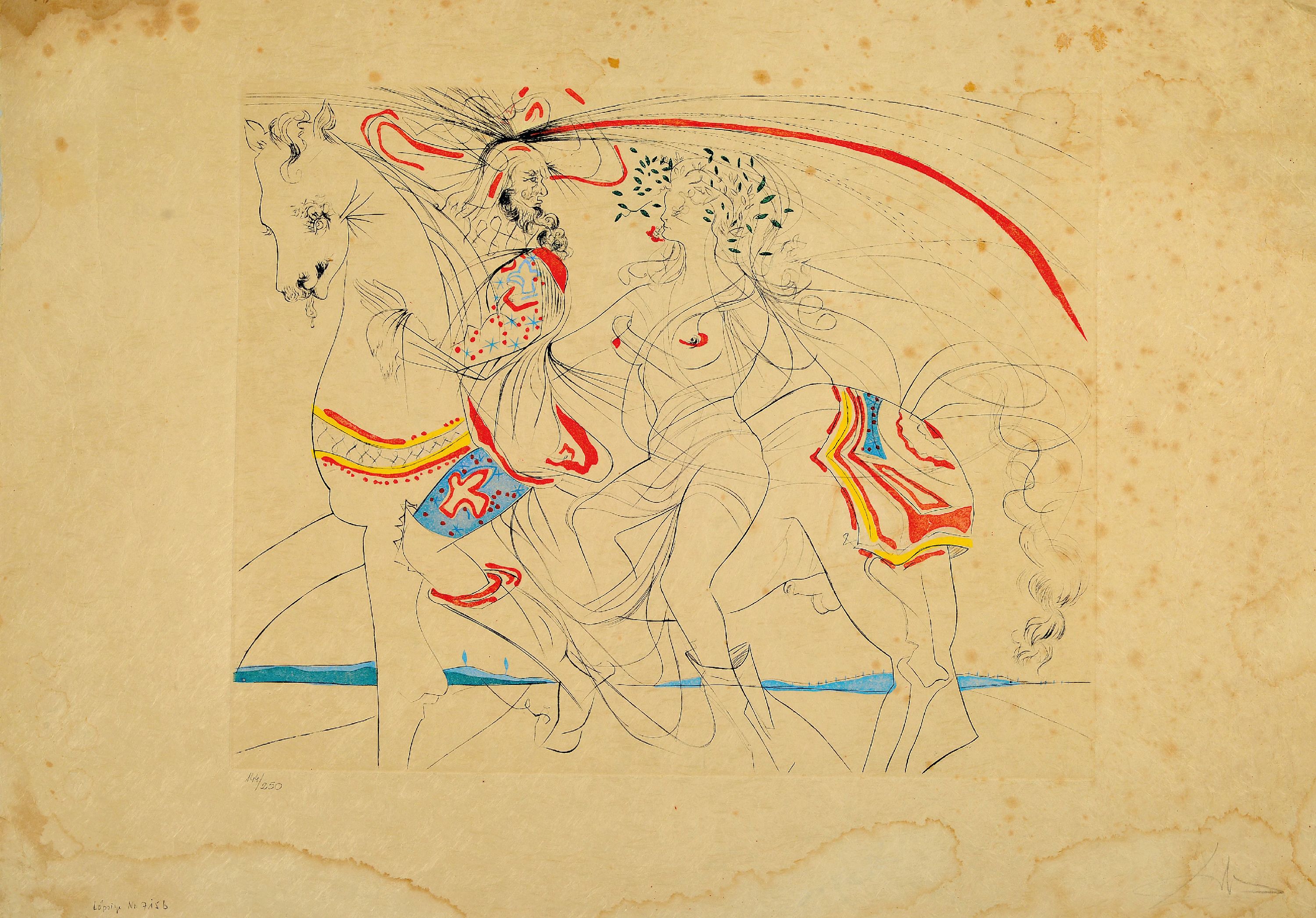 Image 27036409 - Salvador Dali, 1904-1989, Kaltnadelradierungmit Farbaquatinta auf Japan, ´Diane de ...