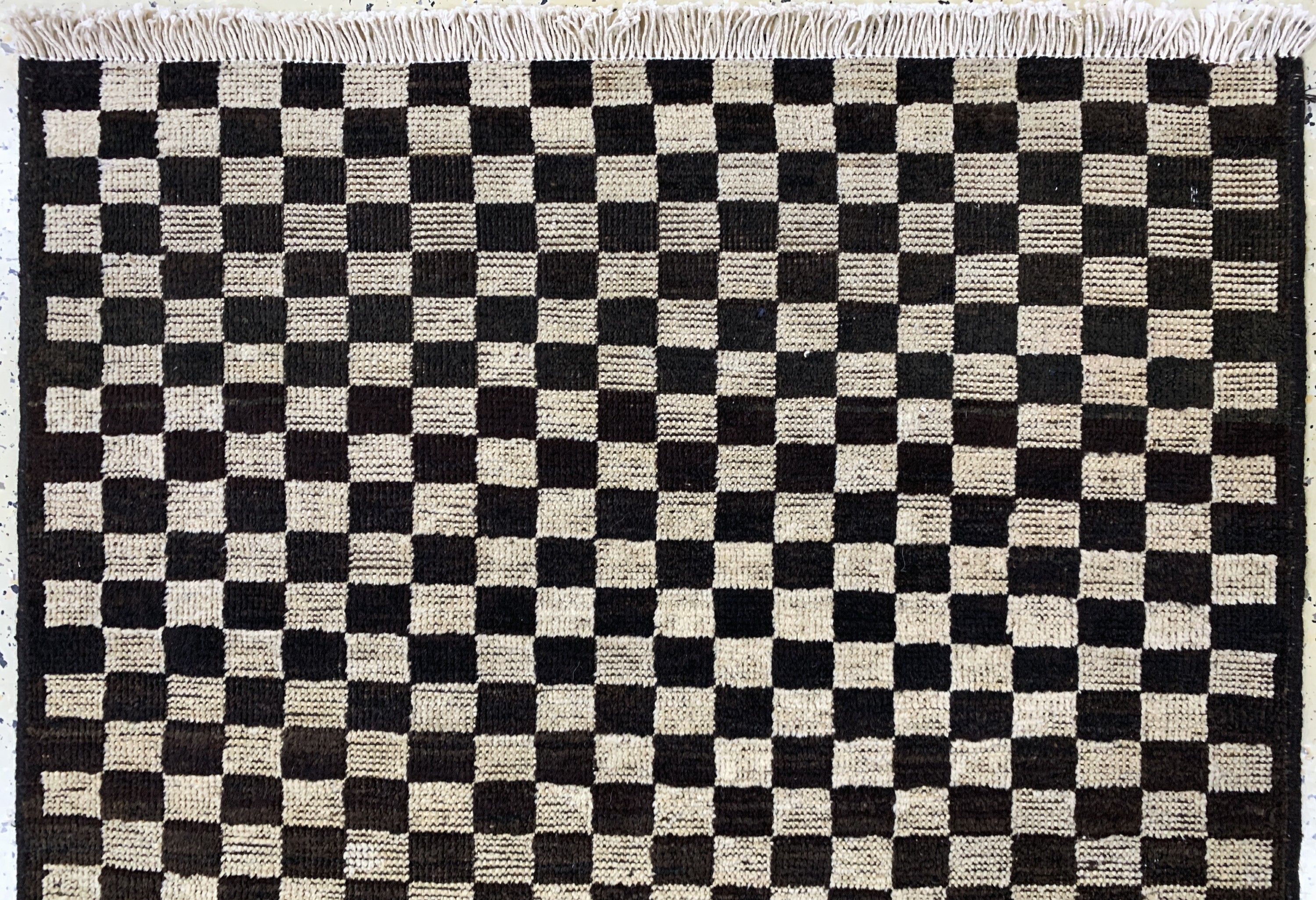 Detail a: Louri Gabbeh Persien, "Schachbrett"Motiv, Anfang 20.Jhd, Wolle auf Baumwolle, ca. 138 x 93 cm, EHZ: 3