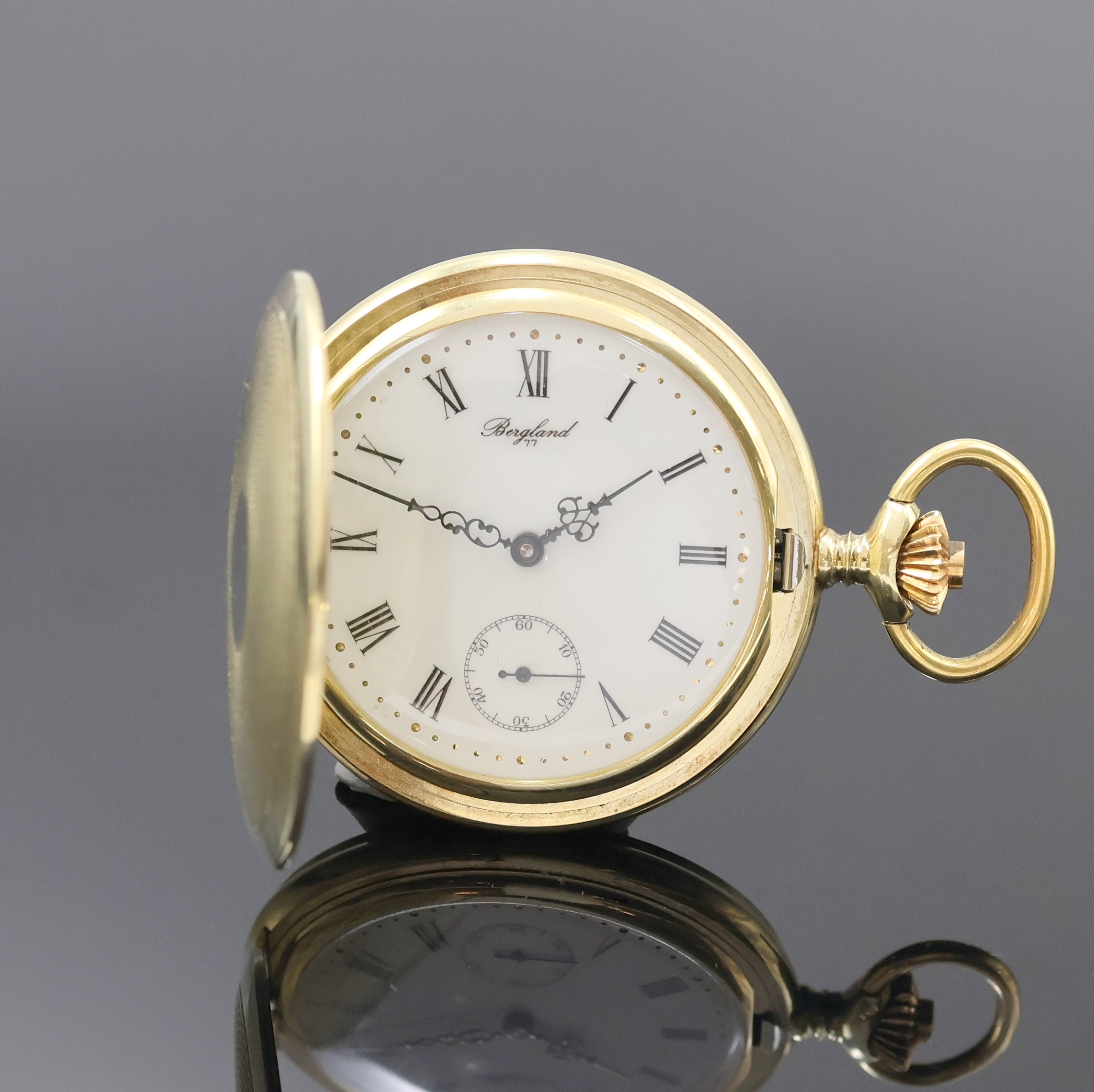 Image 27036433 - BERGLAND 77 Herrensavonette in GG 585/000, Schweiz um 1990, guill. 2-Deckel Goldgeh., ...