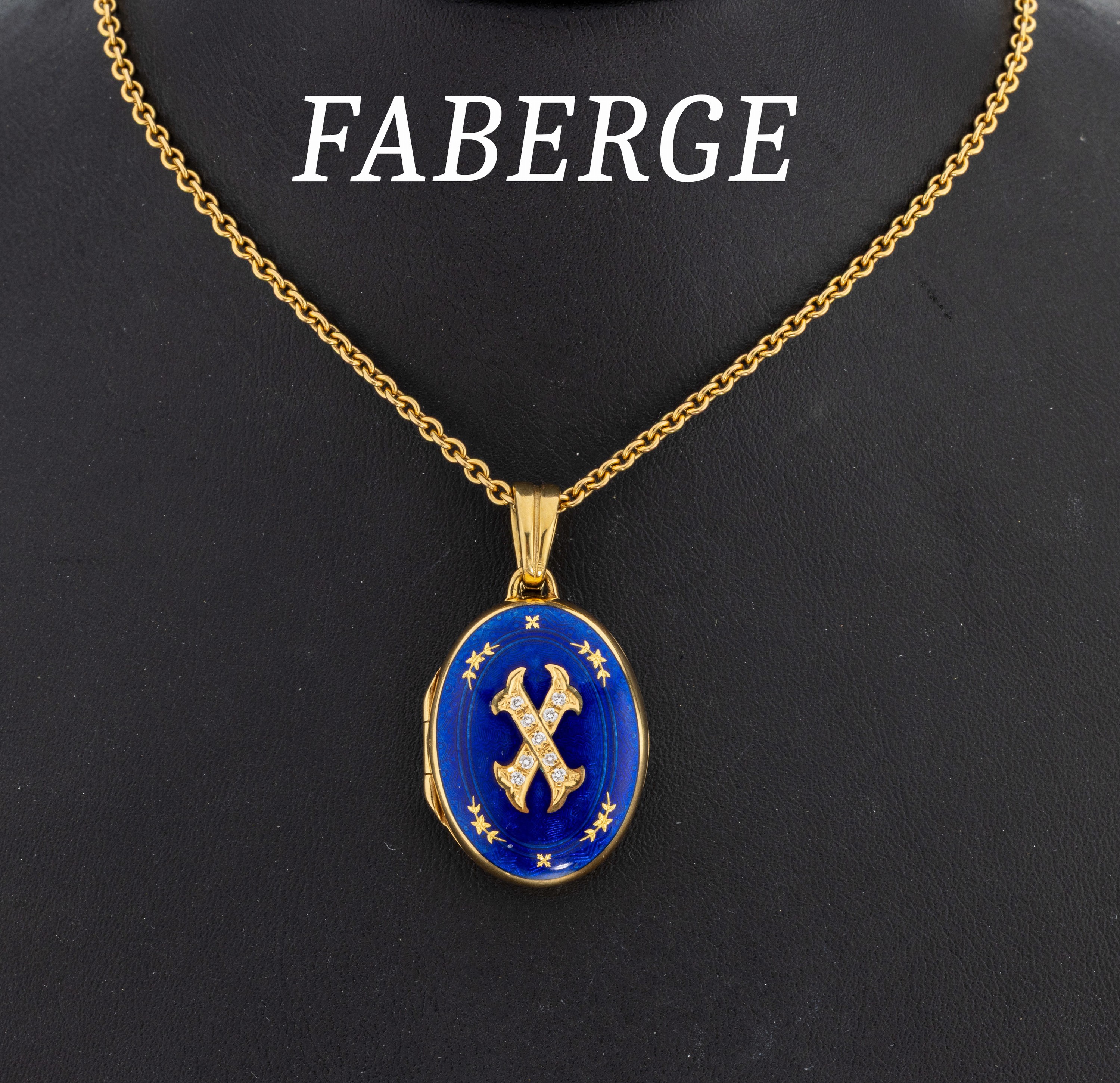 Image 27036451 - 18 kt Gold FABERGE Email-Brillant-Medaillon- Anhänger, GG 750/000, lim. Edition, hier ...