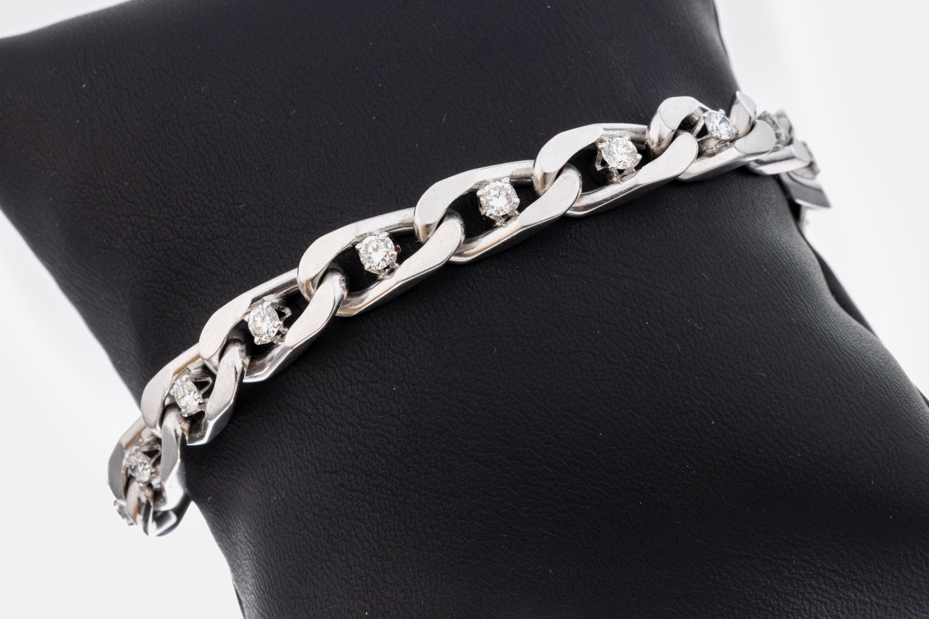 Image 27036463 - 18 kt Gold Brillant-Armband, WG 750/000, schwere qualitätvolle Verarbeitung, 18 ...