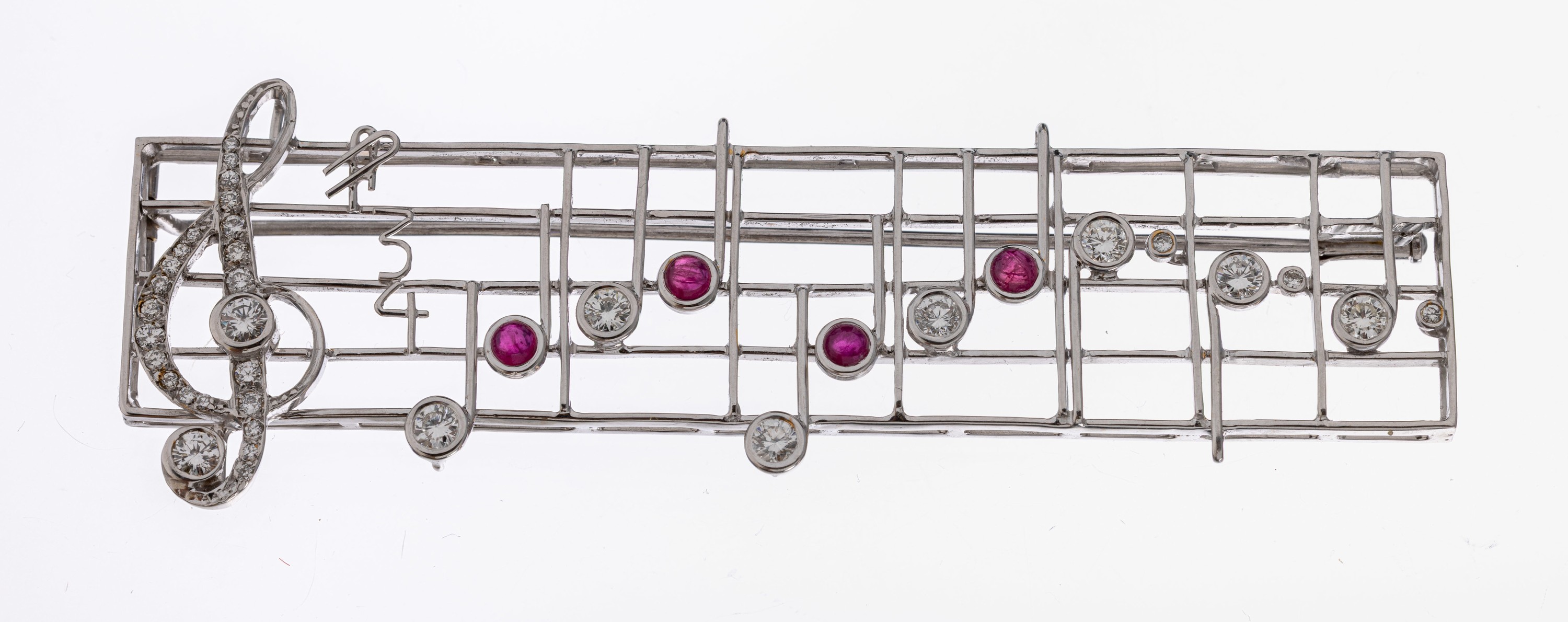 Image 27036470 - 18 kt Gold Brillant-Rubin-Brosche, WG 750/000, qualitätvolle Verarbeitung, Darstellung ...