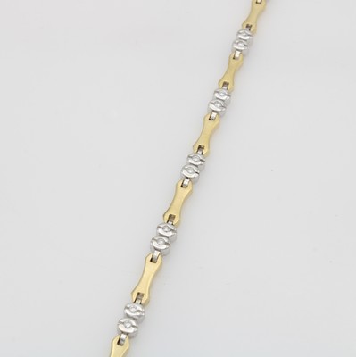 Image Armband mit Brillanten, GG/WG 750/000, z.T. mattiert, 18 Brill. in Zargenfassung zus. ...
