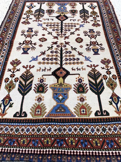 27036419e - Afschar, Persien, Ende 20.Jhd, Wolle auf Wolle, ca. 200 x 130 cm, EHZ: 2 Schätzpreis: ...