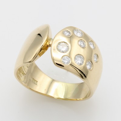 Image Ring mit Brillanten, GG 585/000, Brill. ein-seitig verstreut gef. zus. ca. 0.30 ct ...
