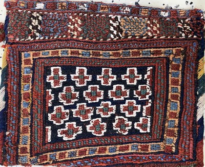 27036430a - Konvolut aus 6 Taschen, Persien, Anfang bisMitte 20.Jhd, Wolle auf Wolle, ca. 30 x 23 ...