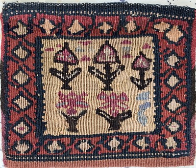 27036430b - Konvolut aus 6 Taschen, Persien, Anfang bisMitte 20.Jhd, Wolle auf Wolle, ca. 30 x 23 ...