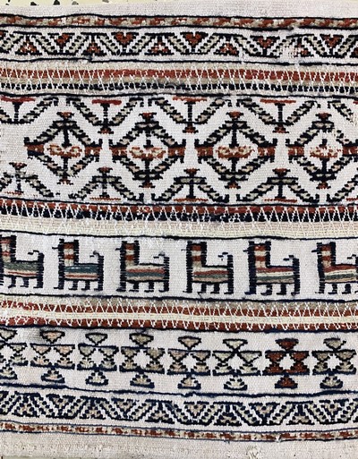 27036431a - Konvolut aus 6 Taschen, Persien, Anfang bisMitte 20.Jhd, Wolle auf Wolle, ca. 53 x 23 ...