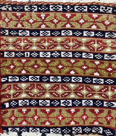 27036431g - Konvolut aus 6 Taschen, Persien, Anfang bisMitte 20.Jhd, Wolle auf Wolle, ca. 53 x 23 ...