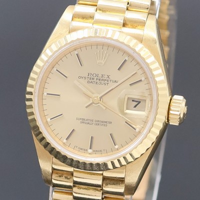 27036438a - ROLEX Datejust Referenz 69178 Damenarmbanduhr am Präsidentband in GG 750/000, Schweiz ...