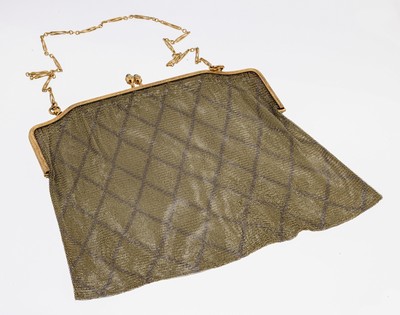 Image Prunkvolle 14 kt Gold Abendtasche, um 1920-30, GG/WG 585/000, sehr hochwertige ...