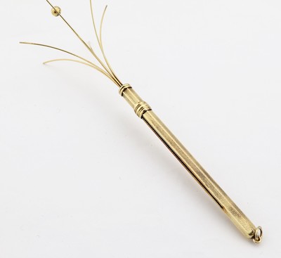 27036447b - 14 kt Gold Champagner-Quirl, 1930er Jahre, GG 585/000, hexagonale Grundform, typ. ...