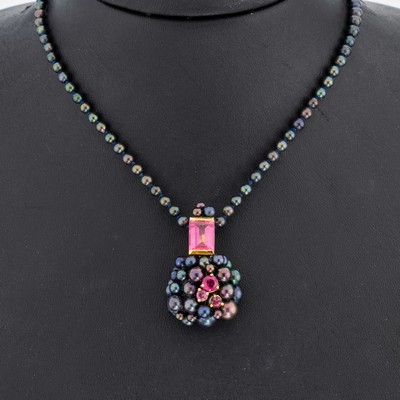 27036462a - 18 kt Gold Turmalin-Perl-Anhänger, GG 750/000, außergewöhnliche Gestaltung, 1 ...