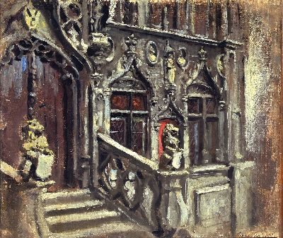 Image Max Gaisser, 1857 Augsburg-1922 München, Ansicht der Fassade und des Portals eines ...