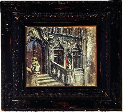 27036483k - Max Gaisser, 1857 Augsburg-1922 München, Ansicht der Fassade und des Portals eines ...