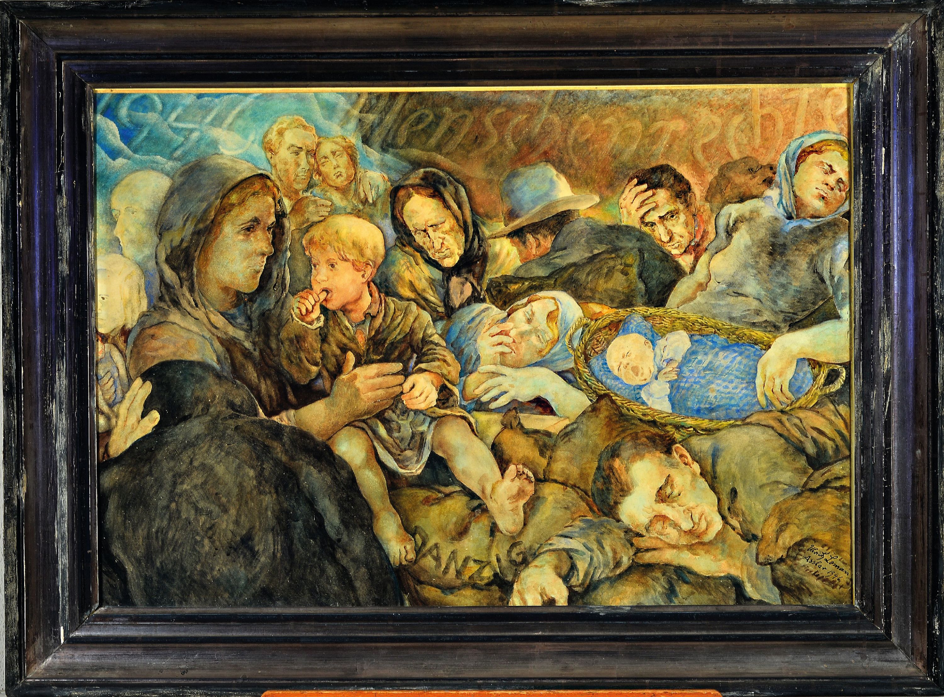 Detail k: Ulrich Leman, 1885 Düsseldorf-1988 Deia/Mallorca, "1946 Menschenrechte, Danzig", 1946, entstanden im Kontext des Versuchs, das unter ...