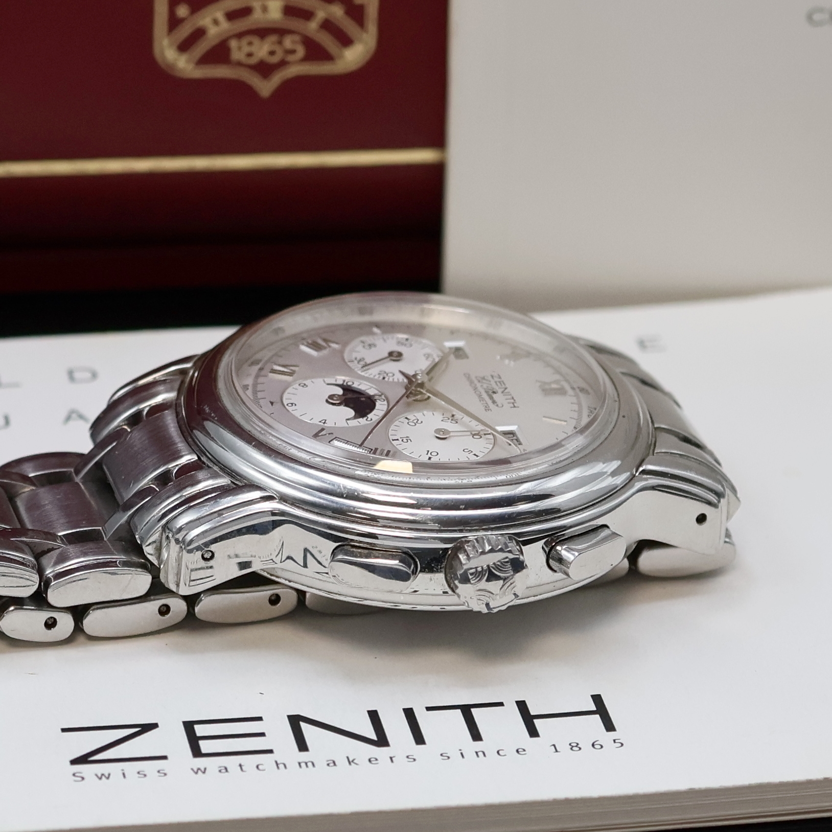 Detail c: ZENITH hochfeiner Schaltradchronograph in Chronometerqualität Serie Chronomaster Referenz 01.0240.410, Schweiz um 2000, Automatik, beids. vergl. ...