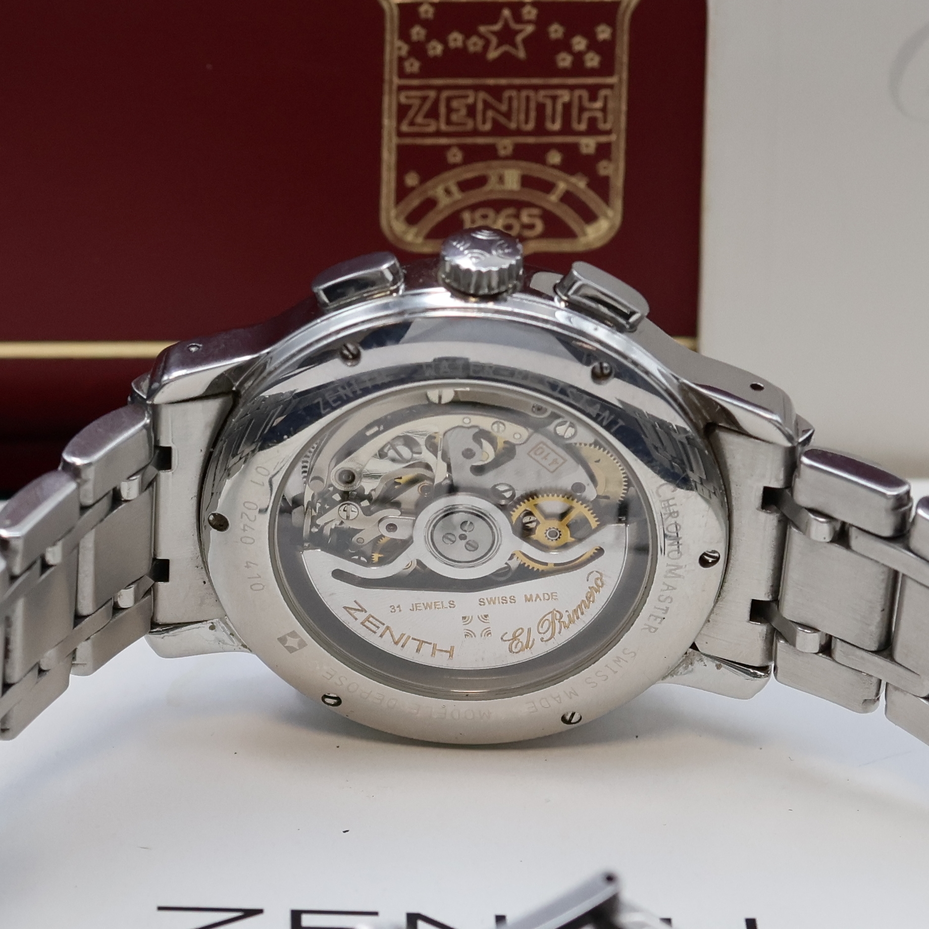 Detail f: ZENITH hochfeiner Schaltradchronograph in Chronometerqualität Serie Chronomaster Referenz 01.0240.410, Schweiz um 2000, Automatik, beids. vergl. ...
