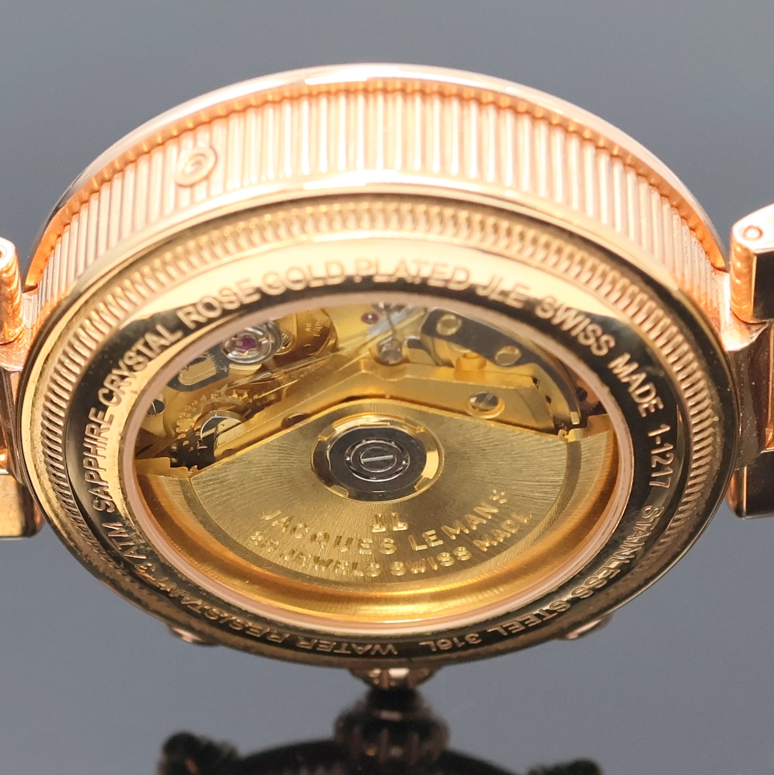 Detail f: JACQUES LEMANS vergoldeter Armbandchronograph mit Vollkalender Referenz 1-1217, Schweiz um 2005, Automatik, beids. vergl. Geh., Boden verschr., ...