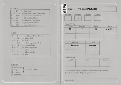 27036509a - 14 kt Gold Brillant-Ring, GG/WG 585/000, Ringkopf fein matt., mit Elefanten, 27 ...