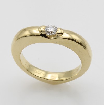 Image Ring mit Brillant, sign. Piaget, GG 750/000, Brill. ca. 0.20 ct feines Weiß/vvs, Ring- ...