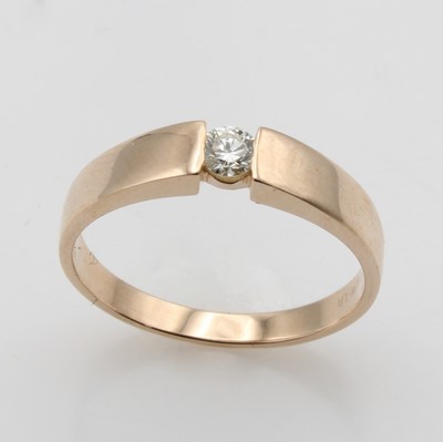 Image Ring mit Brillant, sign. Christ, RG 585/000, Brill. ca. 0.10 ct l.get.Weiß/vs2, in ...