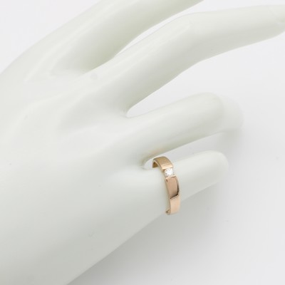 27036517a - Ring mit Brillant, sign. Christ, RG 585/000, Brill. ca. 0.10 ct l.get.Weiß/vs2, in ...