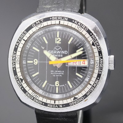 27036520a - SEAWIND/BULER gents sports watch with world time-bezel in chrome plated case, Switzerland ...