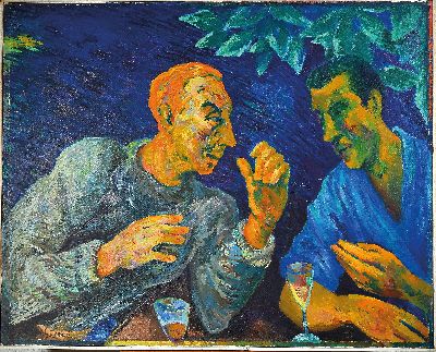 27036544k - Ulrich Leman, 1885 Düsseldorf-1988 Deia/Mallorca, ´entscheidende Aussprache´, ...