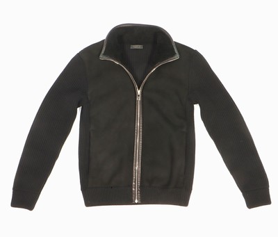 PRADA Strickjacke aus Leder und Wolle