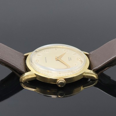 27036579b - PARA Klasse Armbanduhr in GG 585/000, Schweiz um 1965, Handaufzug, Boden aufgedr., silb. ...